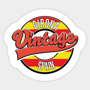 Girona spain retro style logo Sticker